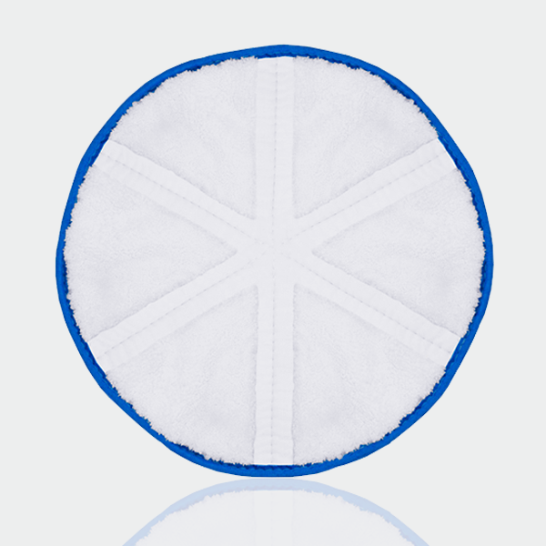 a white and blue circle with a blue border.
