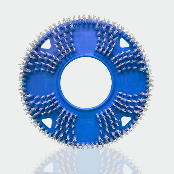 a blue circular object with spikes on it.