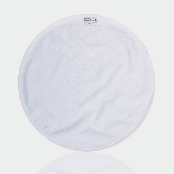 a white round object on a white background.