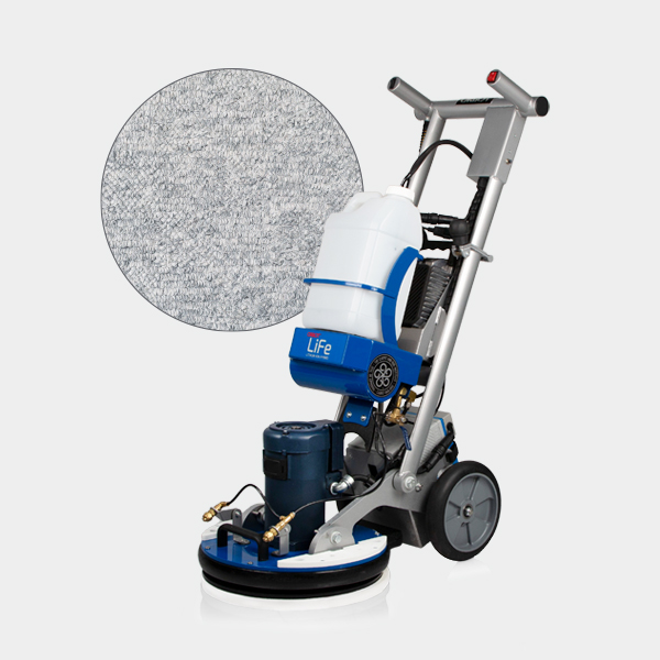 A blue and white 17" ORBOT LiFE Hard Floor Package with a white disc on it.