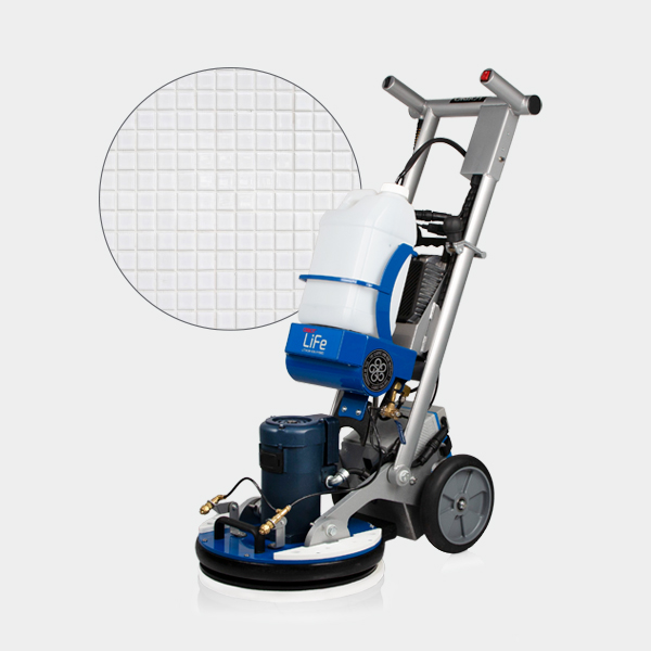 A blue and white 17" ORBOT LiFE Hard Floor Package on a white background.