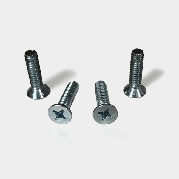 Three Retainer Ring Screws and a nut on a white background.